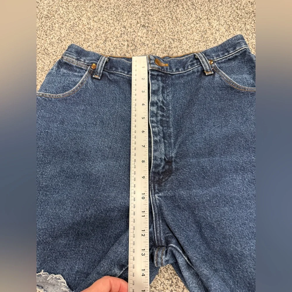 Vintage Wrangler Dark Blue Cut Off Hem Denim Cowgirl Western Shorts Sz 13/14